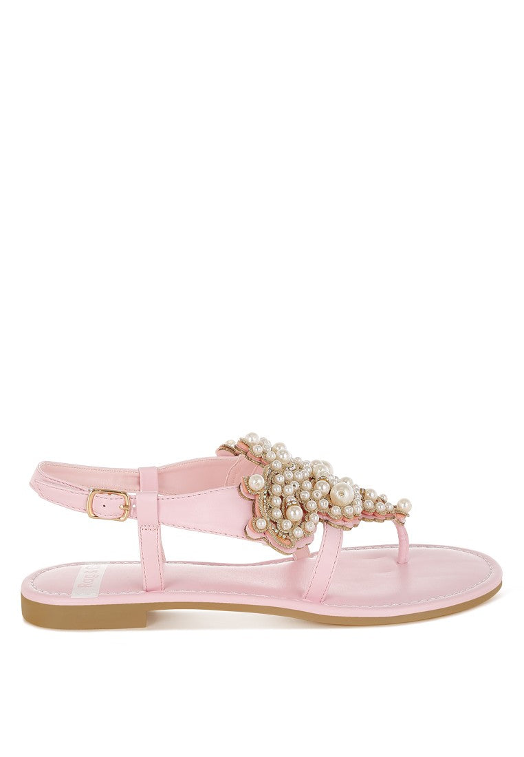 Nayasa Pin Buckle Pearls Embellished Flats Rag Company