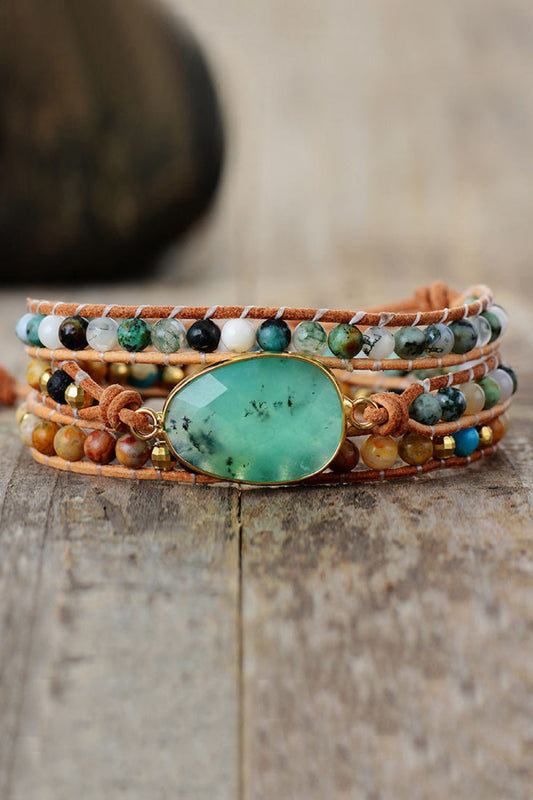 Natural Stone & Agate Layered Bracelet Trendsi