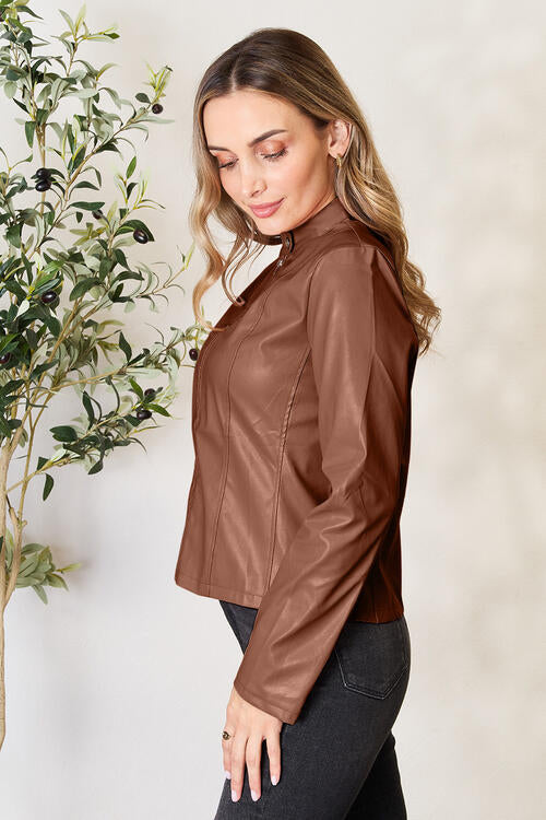 Women Classic Neck Zip-Up Jacket For Everyday Wear  DAME BOHEME