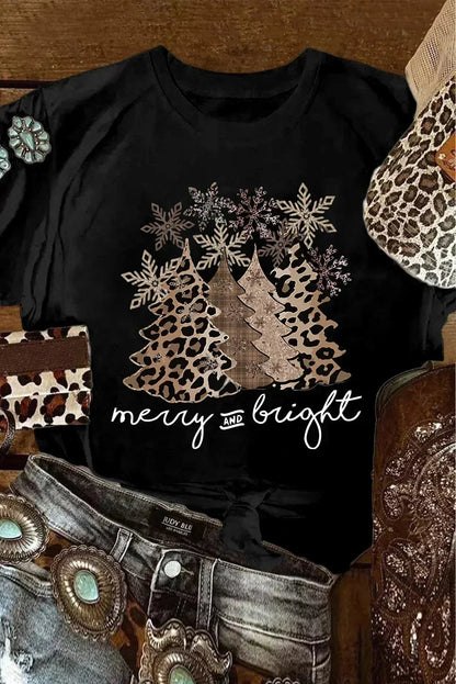 White Leopard Christmas Tree Graphic Tee – Festive & Fierce Crewneck  DAME BOHEME