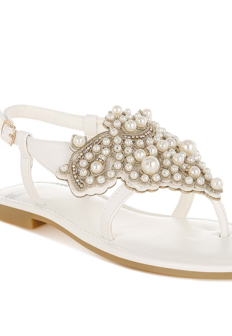 Nayasa Pin Buckle Pearls Embellished Flats Rag Company