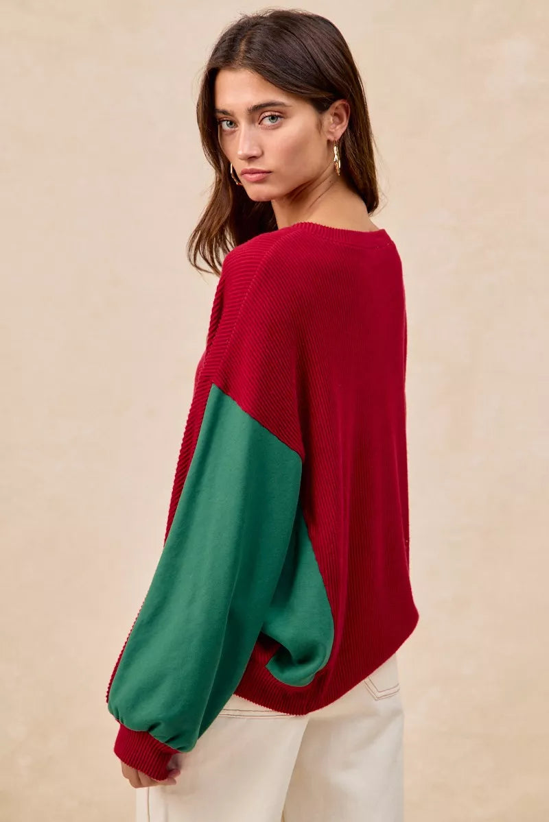 BiBi Christmas Theme Tree Embroidered Sweater  DAME BOHEME