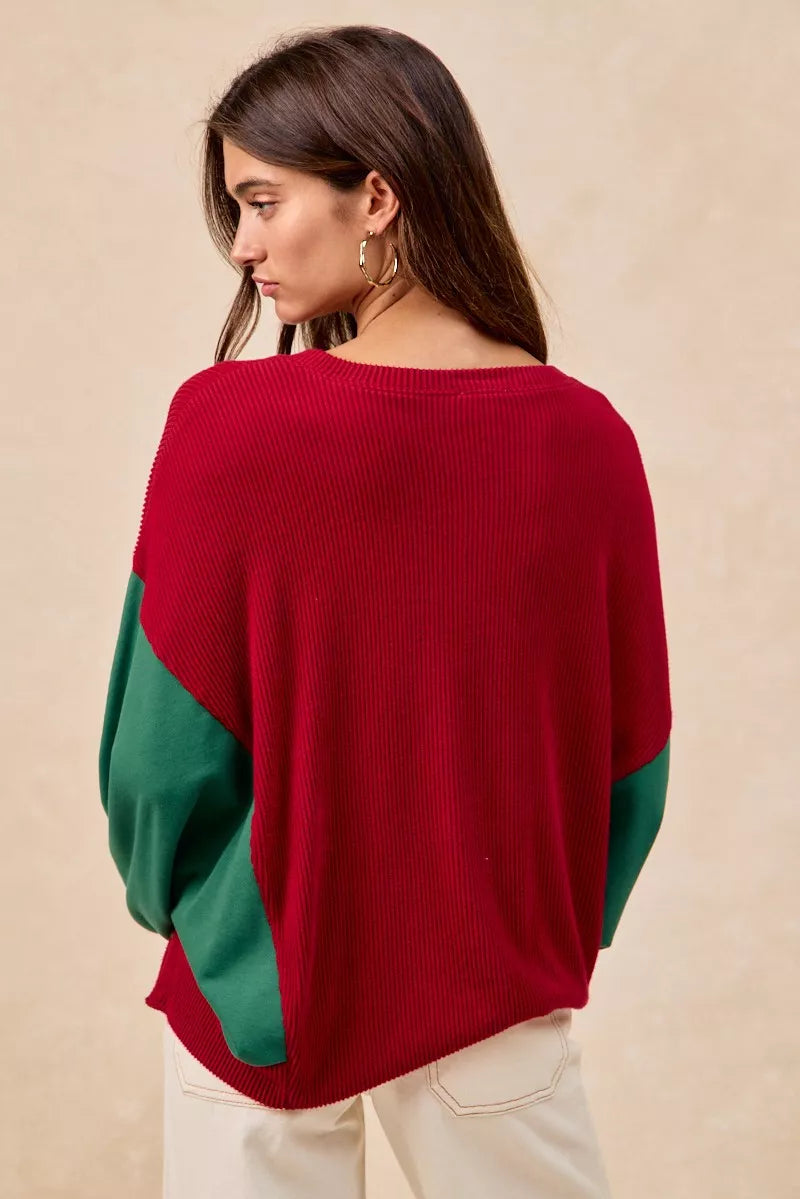 BiBi Christmas Theme Tree Embroidered Sweater  DAME BOHEME