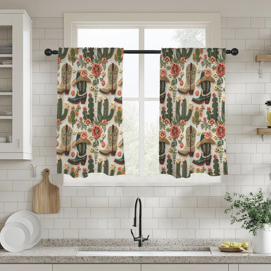 Cactus and Boots Curtains 28"x40" Made in America  DAME BOHEME