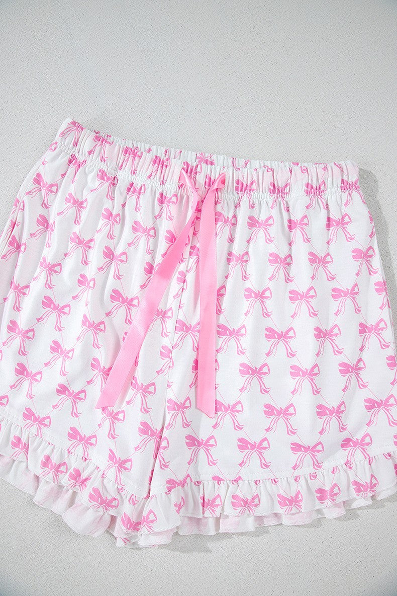 Bowknot Shirt and Ruffle Shorts 2 Pc Pajama Set SHEWIN INC.