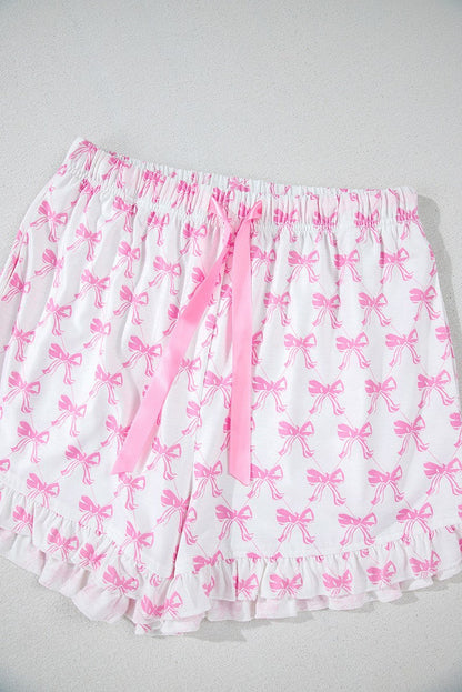 Bowknot Shirt and Ruffle Shorts 2 Pc Pajama Set SHEWIN INC.