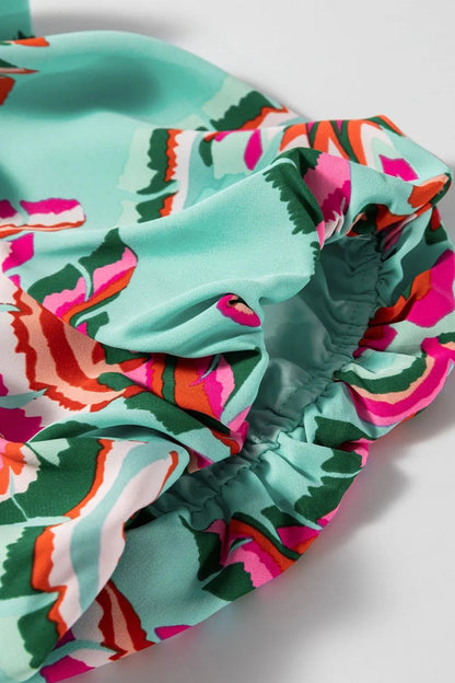 Abstract Print High Waist Buttoned Mini Shirt Dress Simply Love