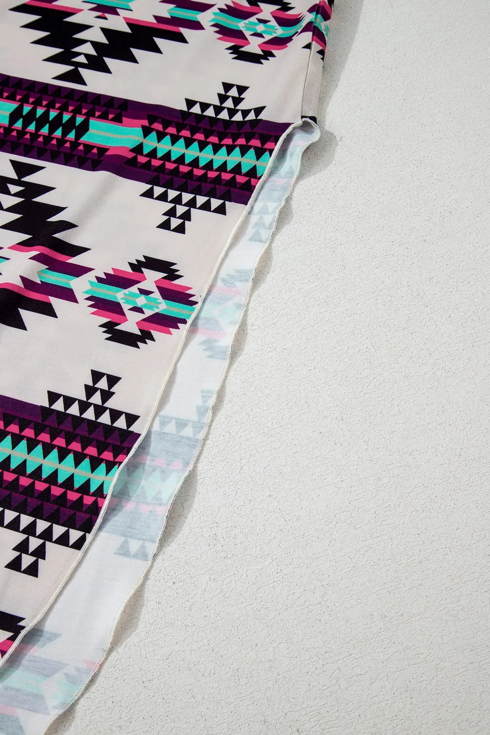 Aztec Print V-Neck Midi Dress Trendsi