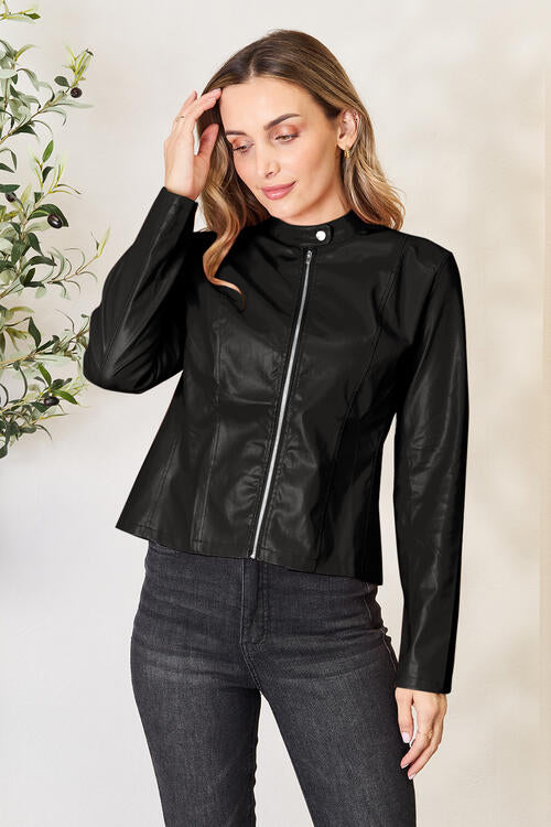 Women Classic Neck Zip-Up Jacket For Everyday Wear  DAME BOHEME