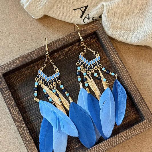 Alloy Rice Bead Dangle Earrings Trendsi