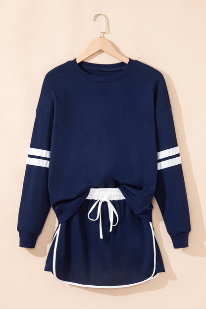 Sophia Varsity Sportwear Casual 2 Piece Skirt Outfit Set  DAME BOHEME