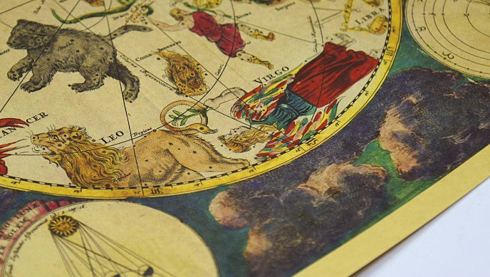Ancient Constellation Map Zodiac Kraft Paper Art  DAME BOHEME