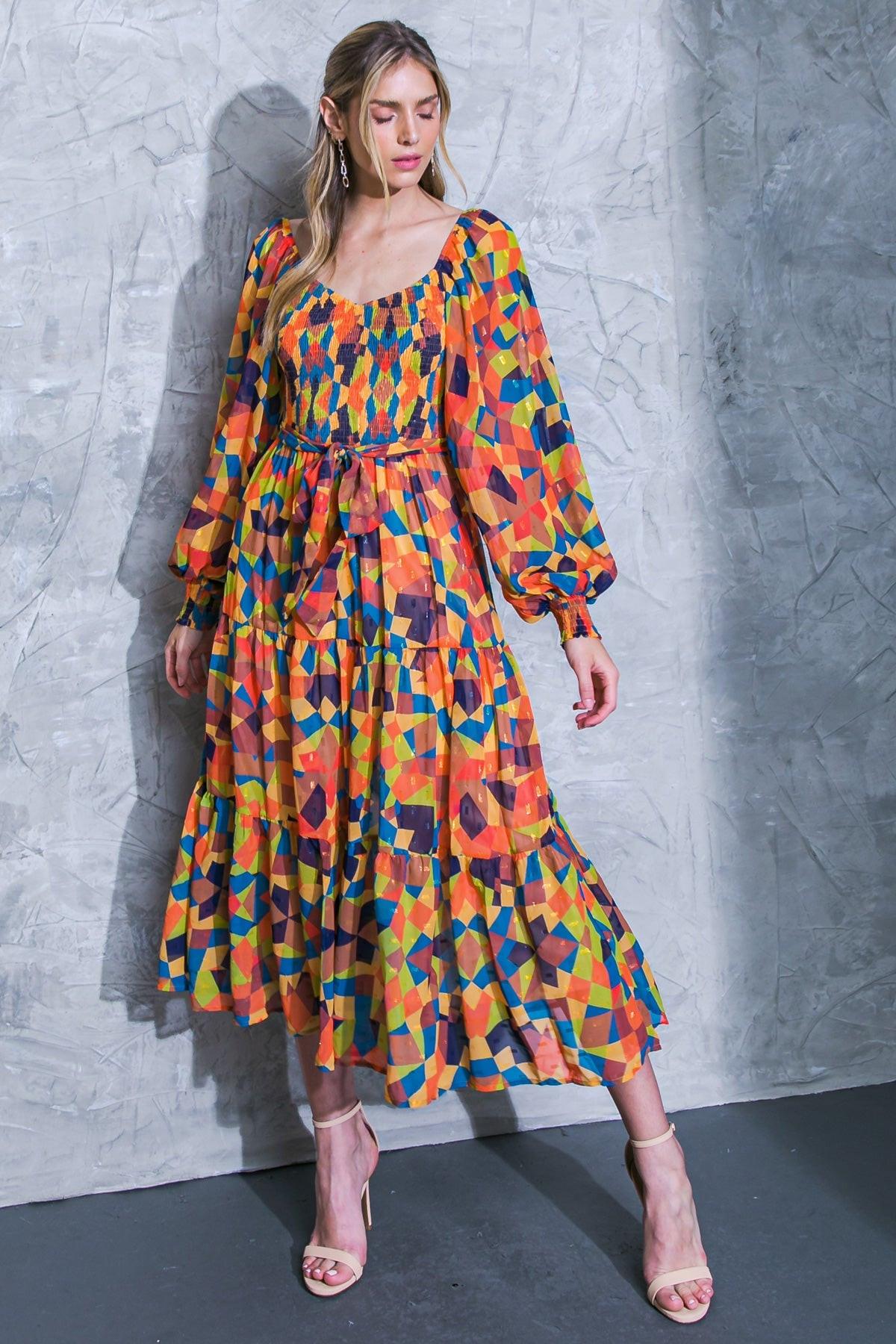 NOTHING WAS THE SAME Woven Smocked Midi Dress  DAME BOHEME