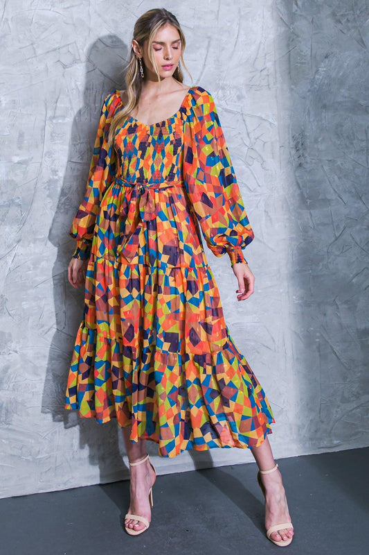 NOTHING WAS THE SAME Woven Smocked Midi Dress  DAME BOHEME