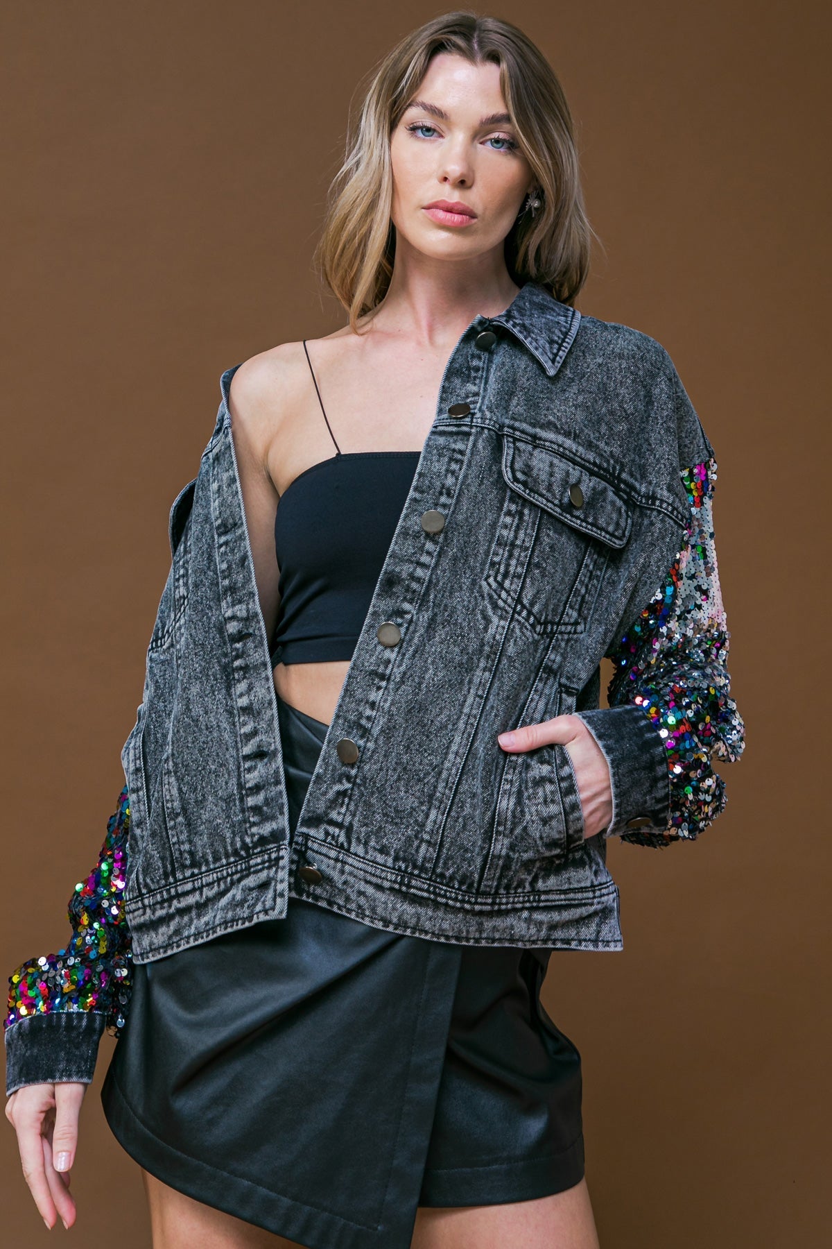GOING THERE WASHED DENIM JACKET  DAME BOHEME