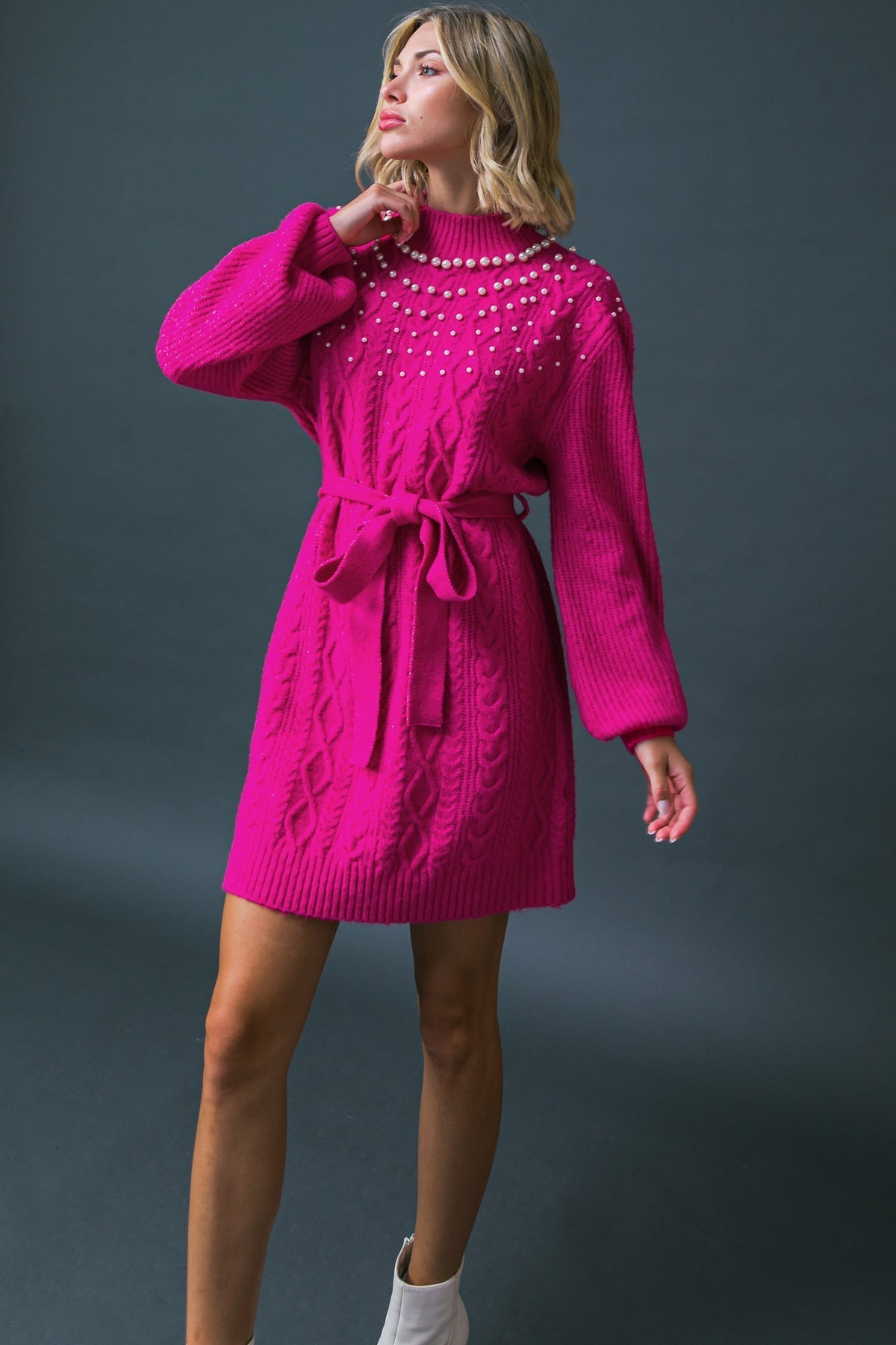 BRING THE VIBES SWEATER MINI DRESS  DAME BOHEME