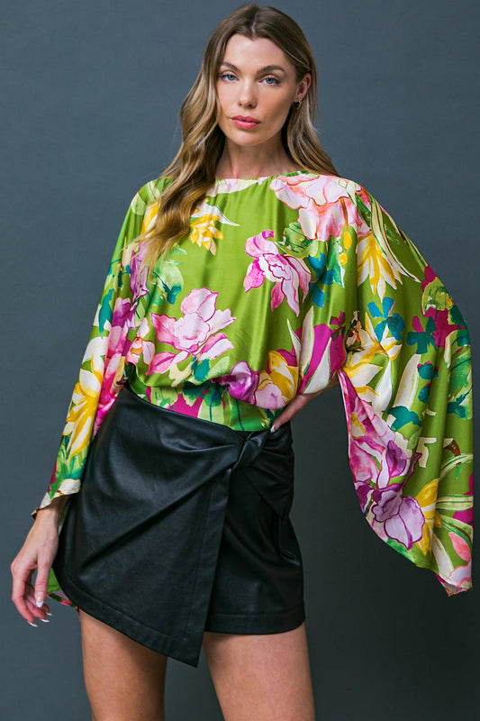 EXTRAVAGANT PRESENCE Floral Printed Woven Top  DAME BOHEME