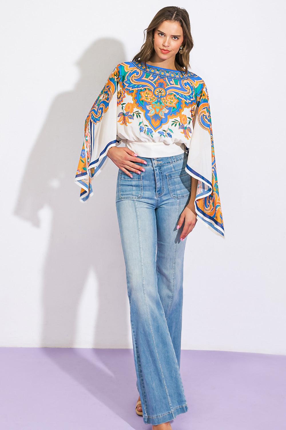 RIGHT THIS WAY WOVEN TOP  DAME BOHEME