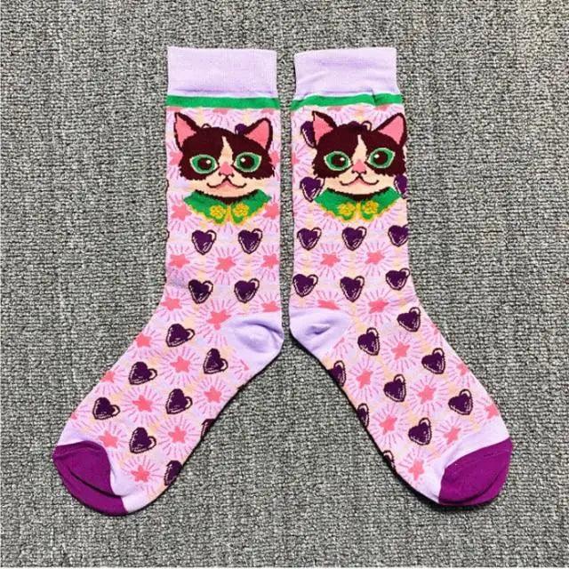 Fashion Colorful Print Socks Women Mushroom Spring Woman Socks Cotton Socks For Women Cotton Men's and Women's Printed Funky Socks - Unisex Mid Crew Length Breathable Pure Cotton Super Soft Quirky Prints Socks  DAME BOHEME