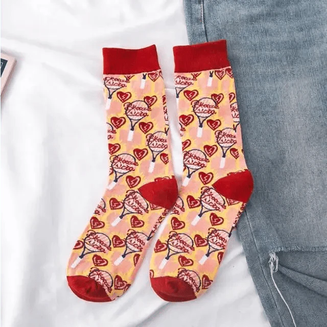Fashion Colorful Print Socks Women Mushroom Spring Woman Socks Cotton Socks For Women Cotton Men's and Women's Printed Funky Socks - Unisex Mid Crew Length Breathable Pure Cotton Super Soft Quirky Prints Socks  DAME BOHEME