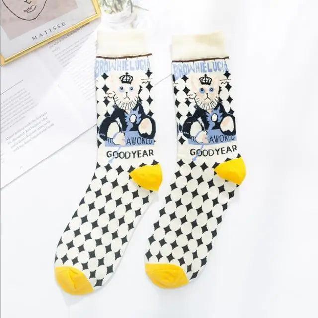 Fashion Colorful Print Socks Women Mushroom Spring Woman Socks Cotton Socks For Women Cotton Men's and Women's Printed Funky Socks - Unisex Mid Crew Length Breathable Pure Cotton Super Soft Quirky Prints Socks  DAME BOHEME