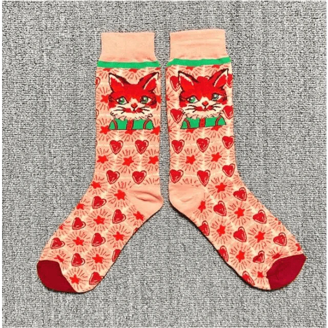 Fashion Colorful Print Socks Women Mushroom Spring Woman Socks Cotton Socks For Women Cotton Men's and Women's Printed Funky Socks - Unisex Mid Crew Length Breathable Pure Cotton Super Soft Quirky Prints Socks  DAME BOHEME