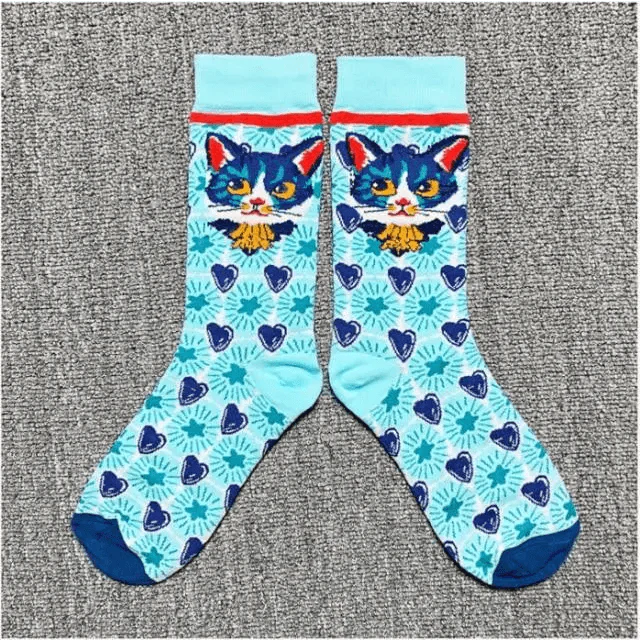 Fashion Colorful Print Socks Women Mushroom Spring Woman Socks Cotton Socks For Women Cotton Men's and Women's Printed Funky Socks - Unisex Mid Crew Length Breathable Pure Cotton Super Soft Quirky Prints Socks  DAME BOHEME