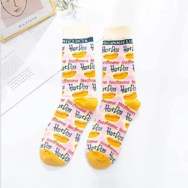 Fashion Colorful Print Socks Women Mushroom Spring Woman Socks Cotton Socks For Women Cotton Men's and Women's Printed Funky Socks - Unisex Mid Crew Length Breathable Pure Cotton Super Soft Quirky Prints Socks  DAME BOHEME