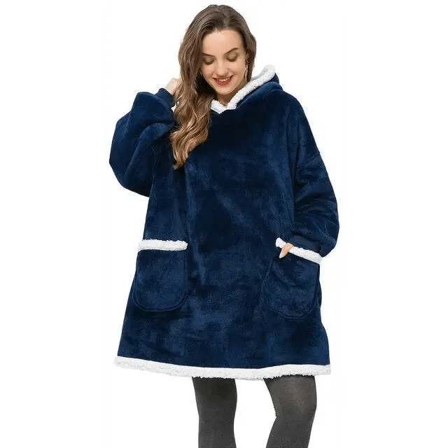 Fashion Winter Oversized Hoodie Women Sweatshirt Hooded Bathrobe Coats Blanket With Sleeves Fleece Christmas TV Blanket Warm Blank Flannel Hoodie Cozy Plush Blanket Hooded Blanket Design Hoodie For Men Women  DAME BOHEME