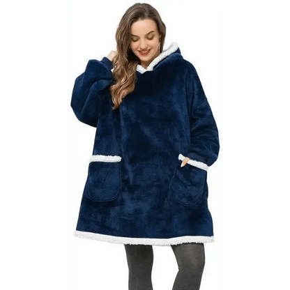 Fashion Winter Oversized Hoodie Women Sweatshirt Hooded Bathrobe Coats Blanket With Sleeves Fleece Christmas TV Blanket Warm Blank Flannel Hoodie Cozy Plush Blanket Hooded Blanket Design Hoodie For Men Women  DAME BOHEME