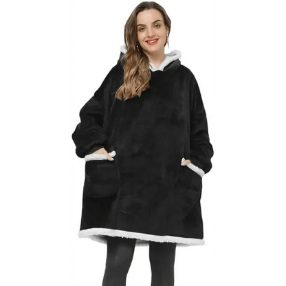 Fashion Winter Oversized Hoodie Women Sweatshirt Hooded Bathrobe Coats Blanket With Sleeves Fleece Christmas TV Blanket Warm Blank Flannel Hoodie Cozy Plush Blanket Hooded Blanket Design Hoodie For Men Women  DAME BOHEME