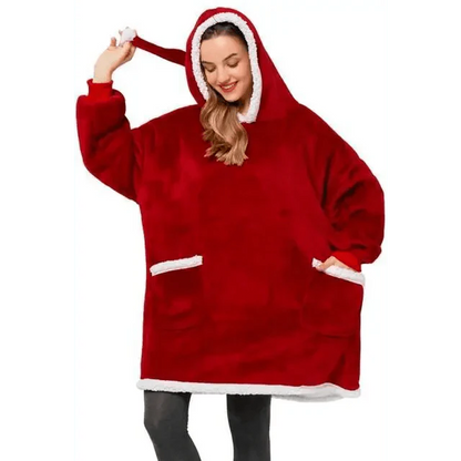 Fashion Winter Oversized Hoodie Women Sweatshirt Hooded Bathrobe Coats Blanket With Sleeves Fleece Christmas TV Blanket Warm Blank Flannel Hoodie Cozy Plush Blanket Hooded Blanket Design Hoodie For Men Women  DAME BOHEME