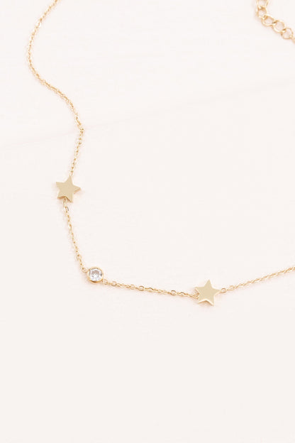 Starry Eyed Rhinestone Anklet, Gold Plated Lovoda