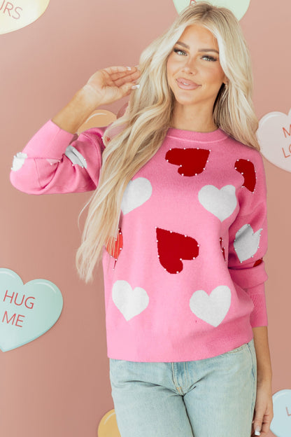 Aliyah Pattern Valentines Day Sweater  DAME BOHEME