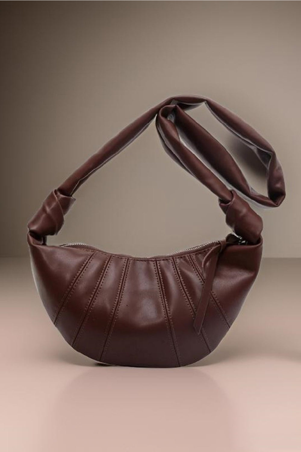 Zenana Half Moon Vegan Leather Satchel Crossbody Bag Trendsi