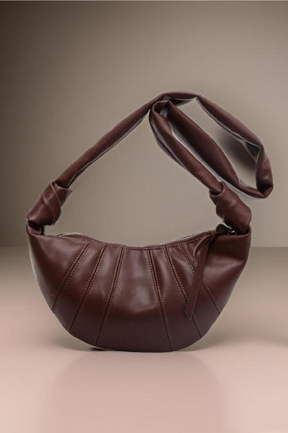 Zenana Half Moon Vegan Leather Satchel Crossbody Bag Trendsi