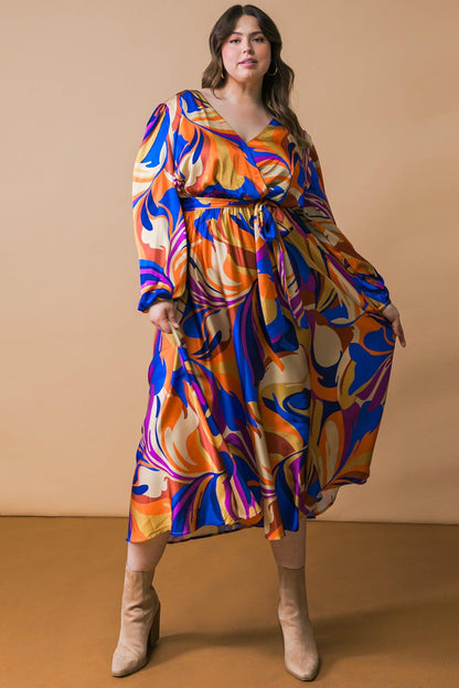 BOLD ADVENTURES WOVEN SATIN MIDI DRESS  DAME BOHEME