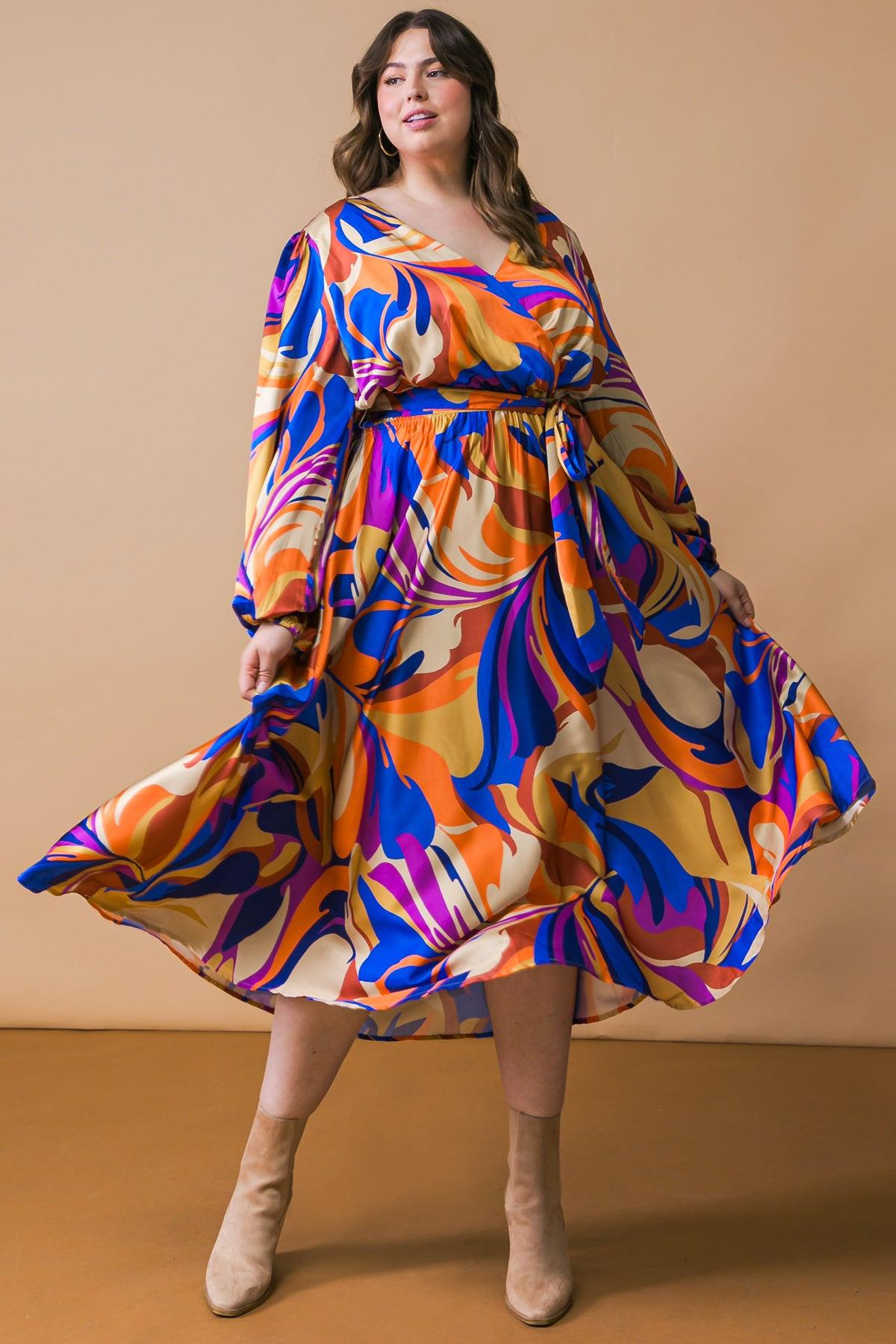 BOLD ADVENTURES WOVEN SATIN MIDI DRESS  DAME BOHEME