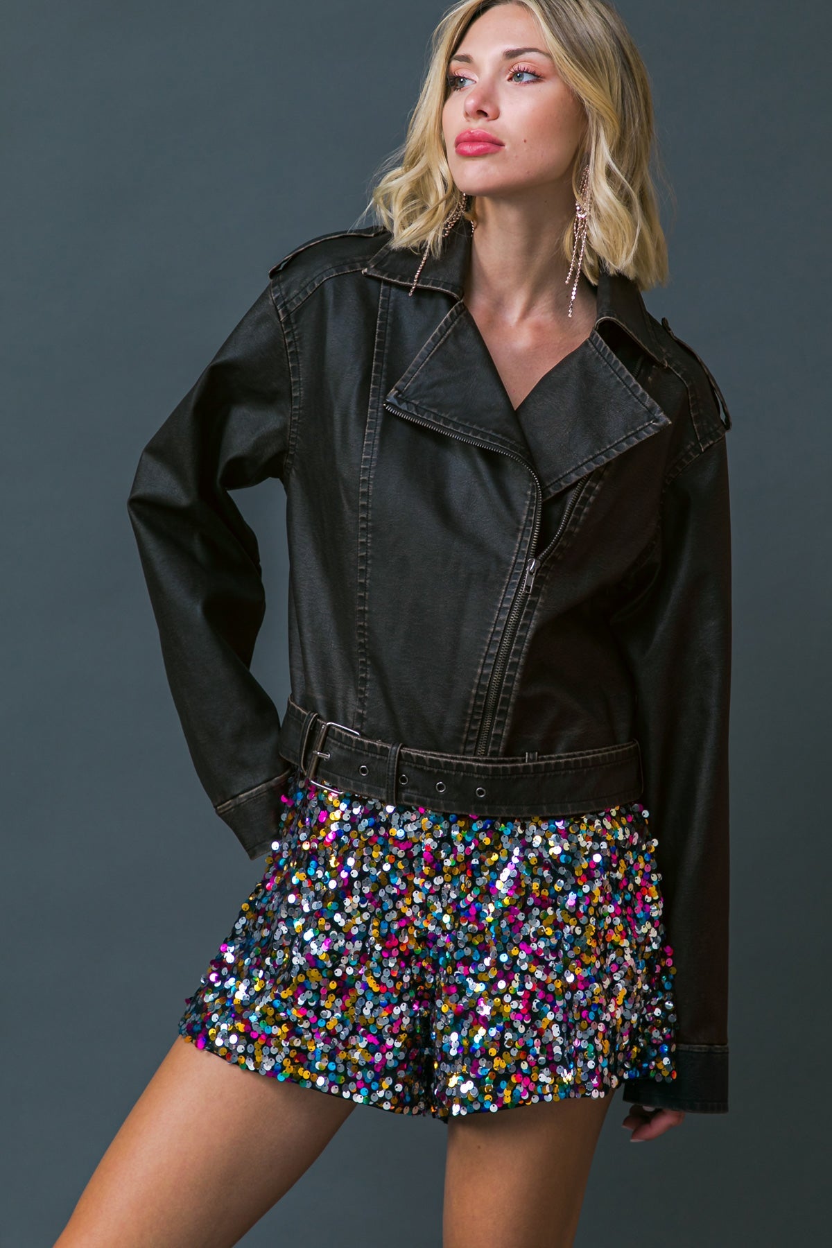 ON MY WAY UP FAUX MOTO JACKET  DAME BOHEME