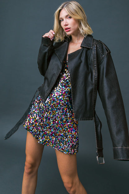 ON MY WAY UP FAUX MOTO JACKET  DAME BOHEME