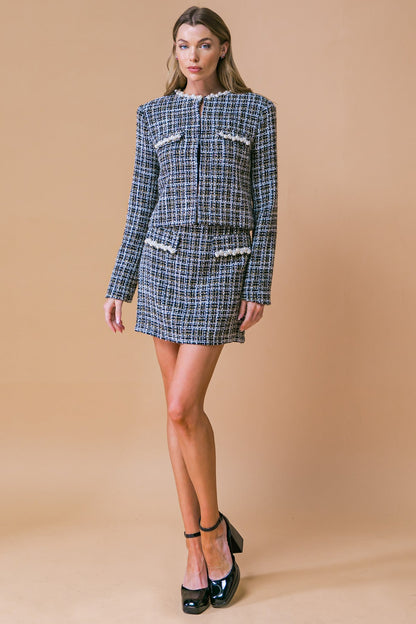 GUEST OF HONOR TWEED CROP JACKET  DAME BOHEME