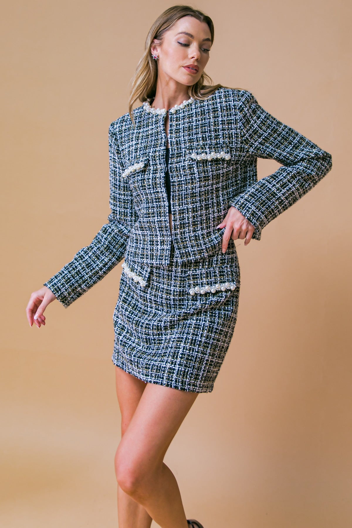 GUEST OF HONOR TWEED MINI SKIRT  DAME BOHEME