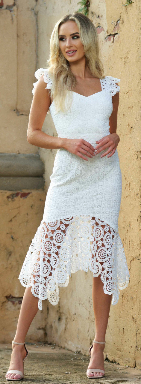 Giselle Dress - White Lace Dress  DAME BOHEME