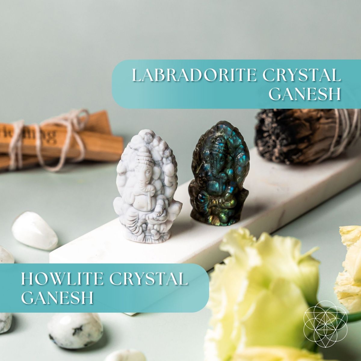 God of Luck: Crystal Ganesh Indian Mini Statue  DAME BOHEME