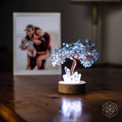 Guardian Angel Lamp of Protection - Aquamarine Tree  DAME BOHEME