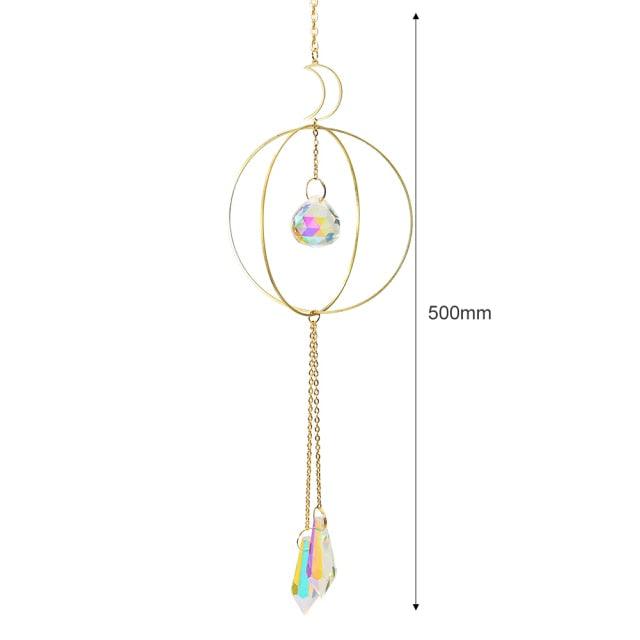 Hanging Sun Catcher Moon Light With Chain Pendant Ornaments  DAME BOHEME