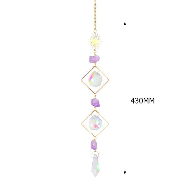 Hanging Sun Catcher Moon Light With Chain Pendant Ornaments  DAME BOHEME