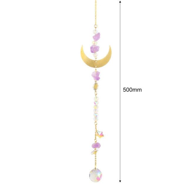 Hanging Sun Catcher Moon Light With Chain Pendant Ornaments  DAME BOHEME