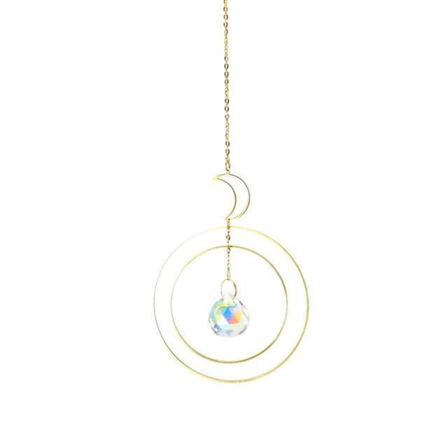 Hanging Sun Catcher Moon Light With Chain Pendant Ornaments  DAME BOHEME