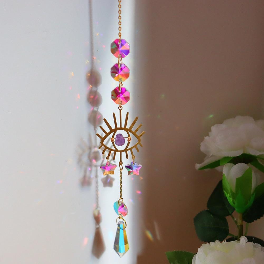 Hanging Sun Catcher Moon Light With Chain Pendant Ornaments  DAME BOHEME